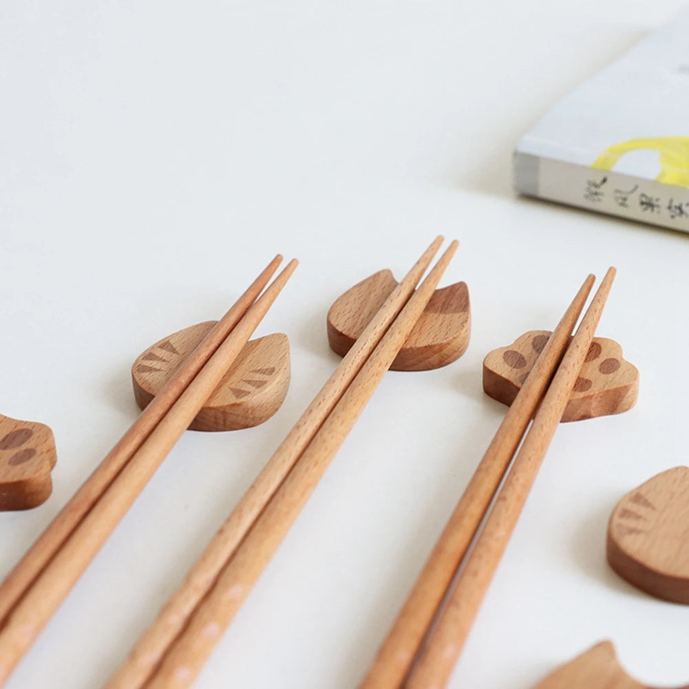 Cute Wooden Mushroom Chopstick Rests