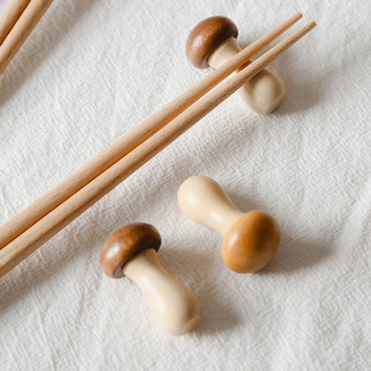 Cute Wooden Mushroom Chopstick Rests