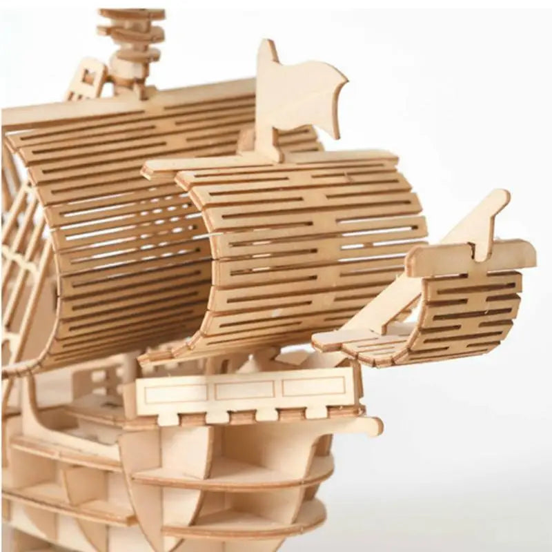 DIY Sailing Ship Toys 3D Wooden Puzzle Toy Assembly Model Wood Craft Kits Desk Decoration for Children Kids