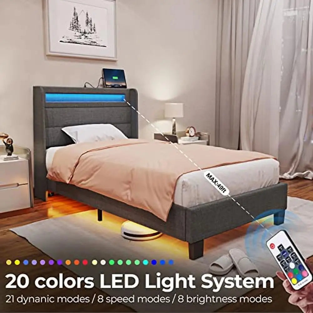 DUTRIEUX LED Twin Bed Frame