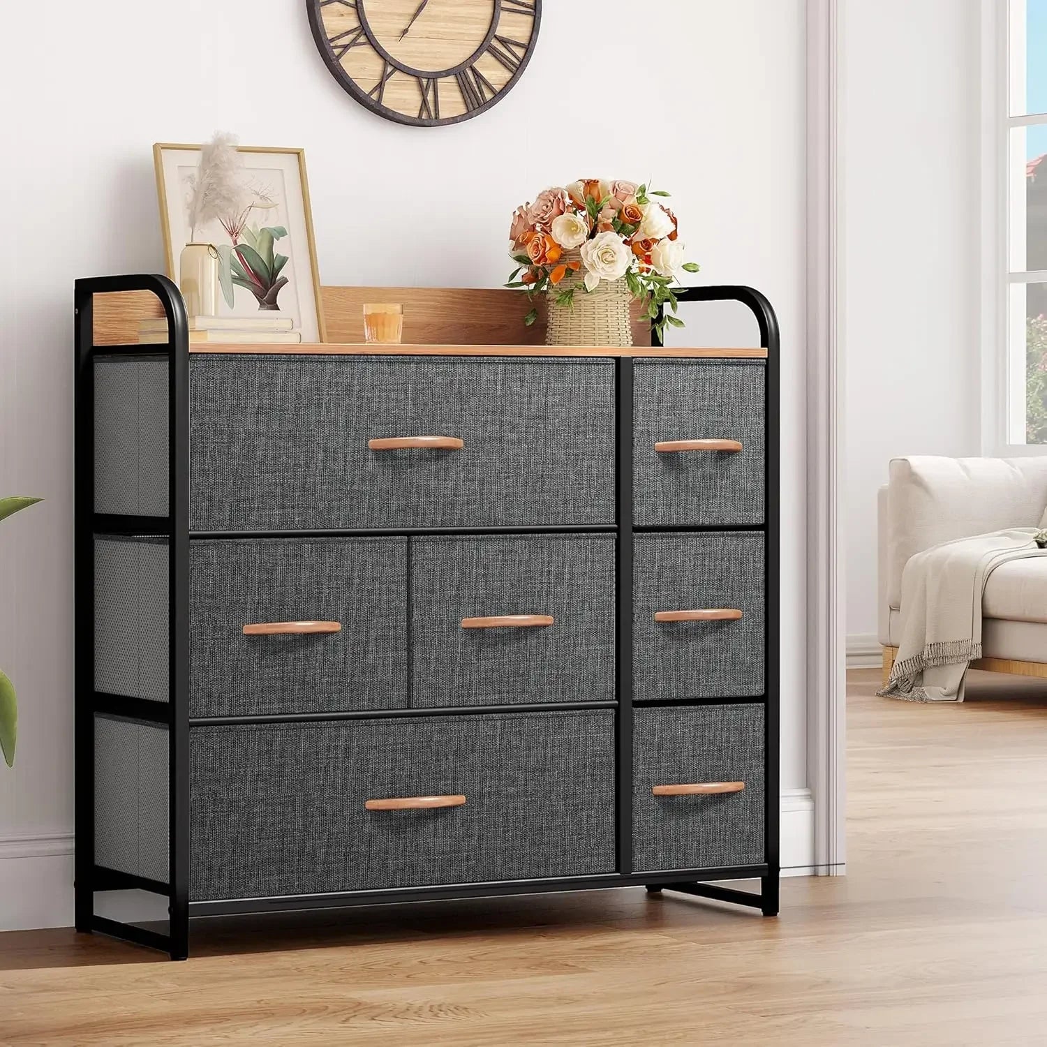 DUTRIEUX Multicolour 7-Drawer Fabric Storage Unit