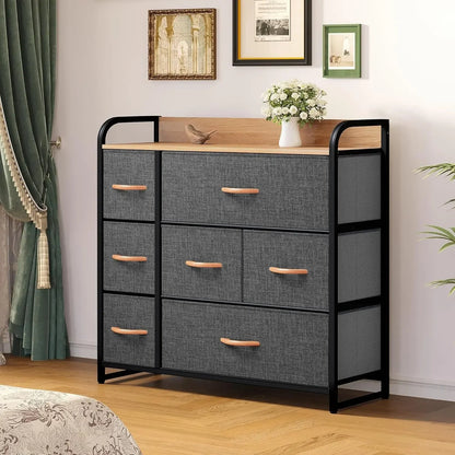 DUTRIEUX Multicolour 7-Drawer Fabric Storage Unit