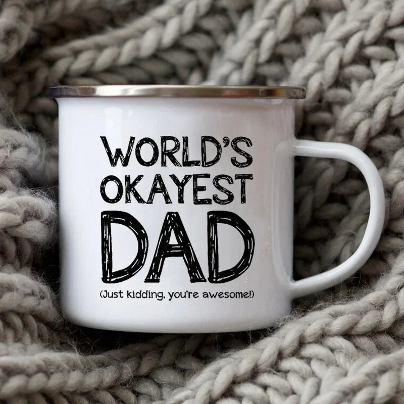 Dad Nutritional Facts Enamel Mug