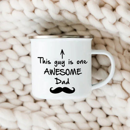 Dad Nutritional Facts Enamel Mug