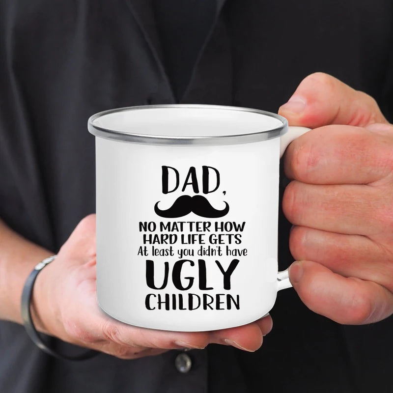 Dad Nutritional Facts Enamel Mug