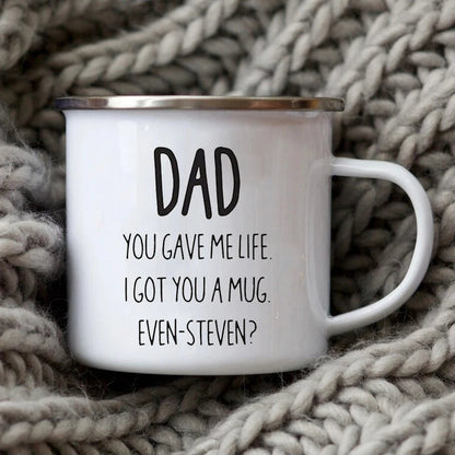 Dad Nutritional Facts Enamel Mug