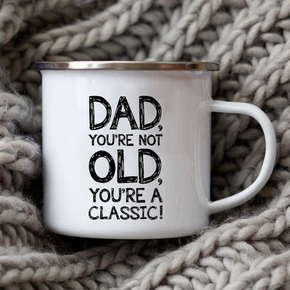 Dad Nutritional Facts Enamel Mug