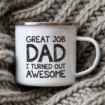 Dad Nutritional Facts Enamel Mug