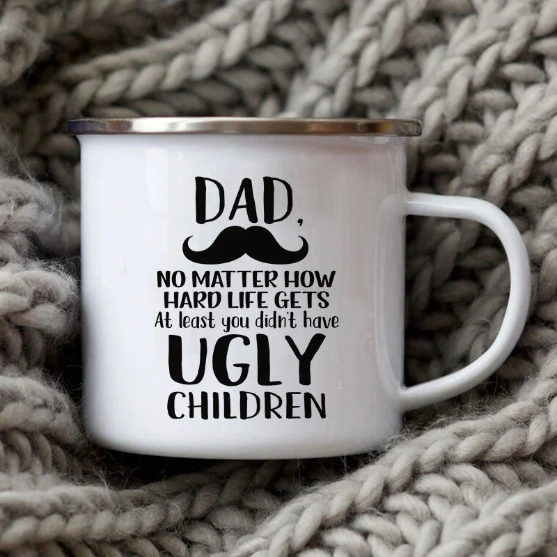 Dad Nutritional Facts Enamel Mug