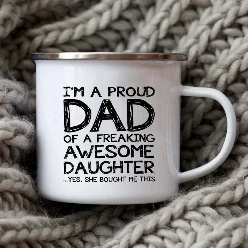 Dad Nutritional Facts Enamel Mug