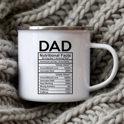 Dad Nutritional Facts Enamel Mug