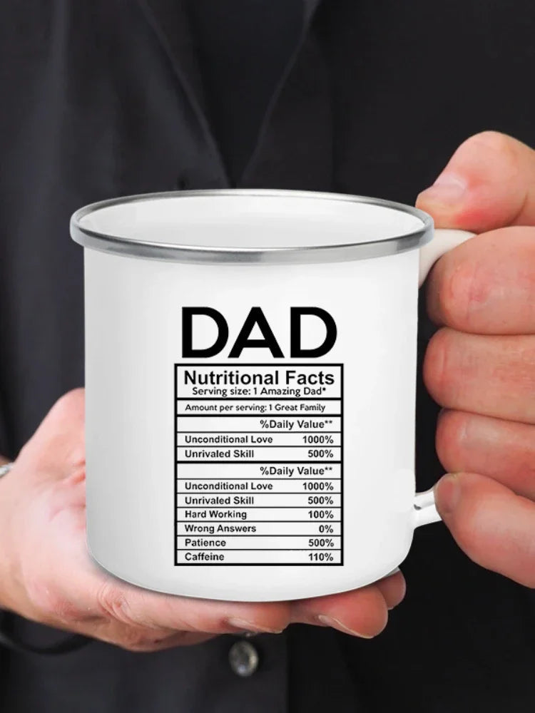 Dad Nutritional Facts Enamel Mug