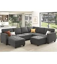 Dark Blue Velvet Modular Sectional Sofa