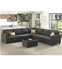 Dark Blue Velvet Modular Sectional Sofa