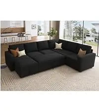 Dark Blue Velvet Modular Sectional Sofa