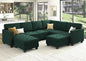 Dark Blue Velvet Modular Sectional Sofa