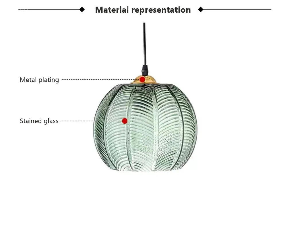 Dark Green Glass Pendant Light