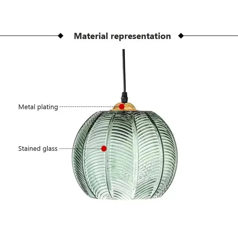 Dark Green Glass Pendant Light