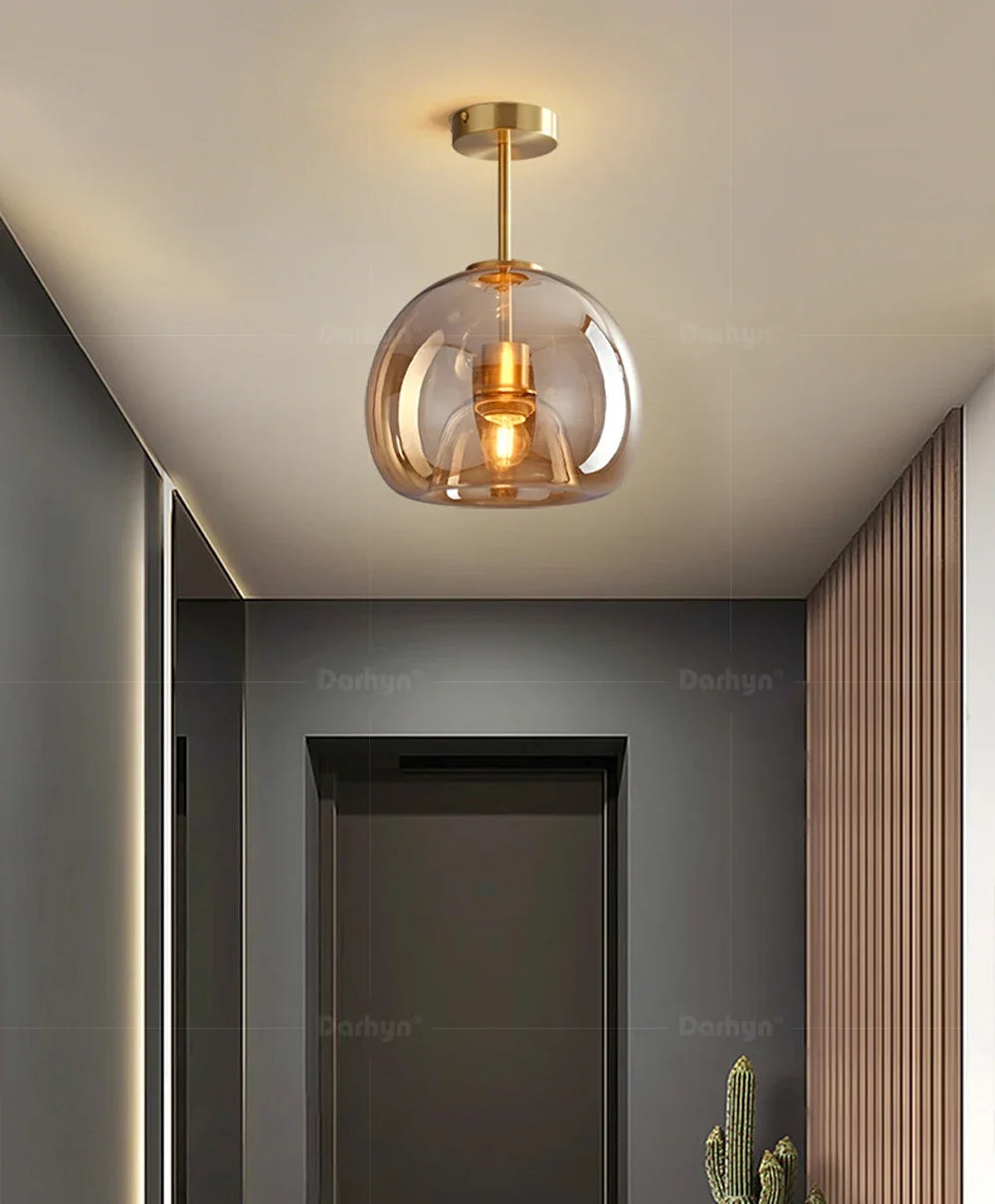 Dark Grey Glass LED Ceiling Light