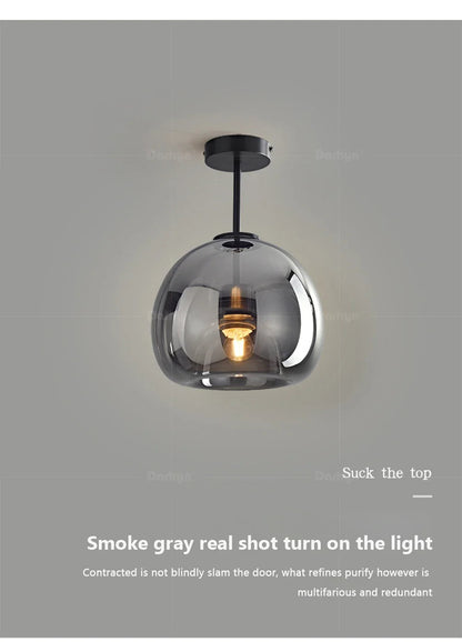 Dark Grey Glass LED Ceiling Light