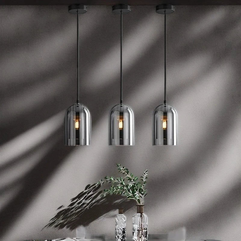 Dark Grey Glass LED Ceiling Light