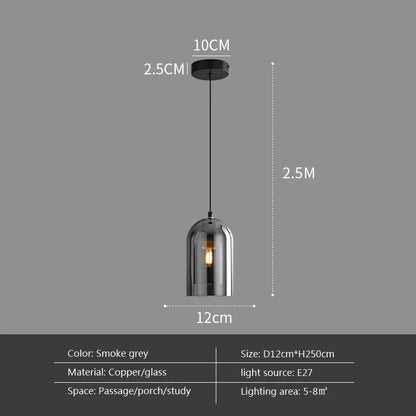 Dark Grey Glass LED Ceiling Light