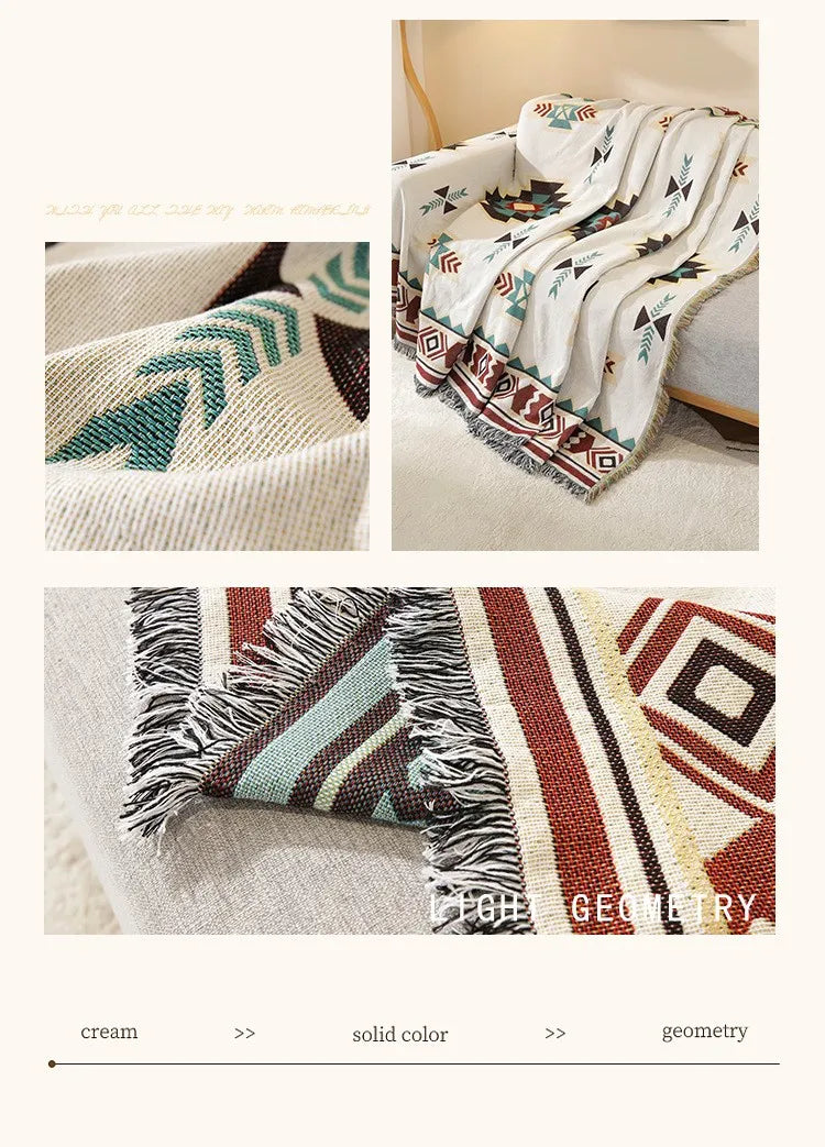 Decorative Plaid Sofa & Picnic Blanket