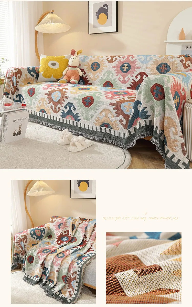 Decorative Plaid Sofa & Picnic Blanket