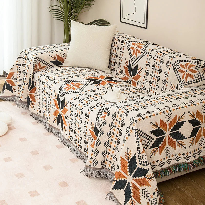 Decorative Plaid Sofa & Picnic Blanket