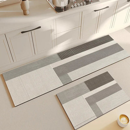 Diatomite Non-Slip Geometric Floor Mat