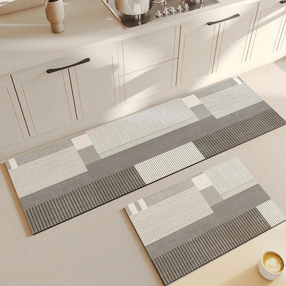 Diatomite Non-Slip Geometric Floor Mat