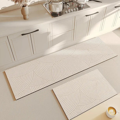 Diatomite Non-Slip Geometric Floor Mat