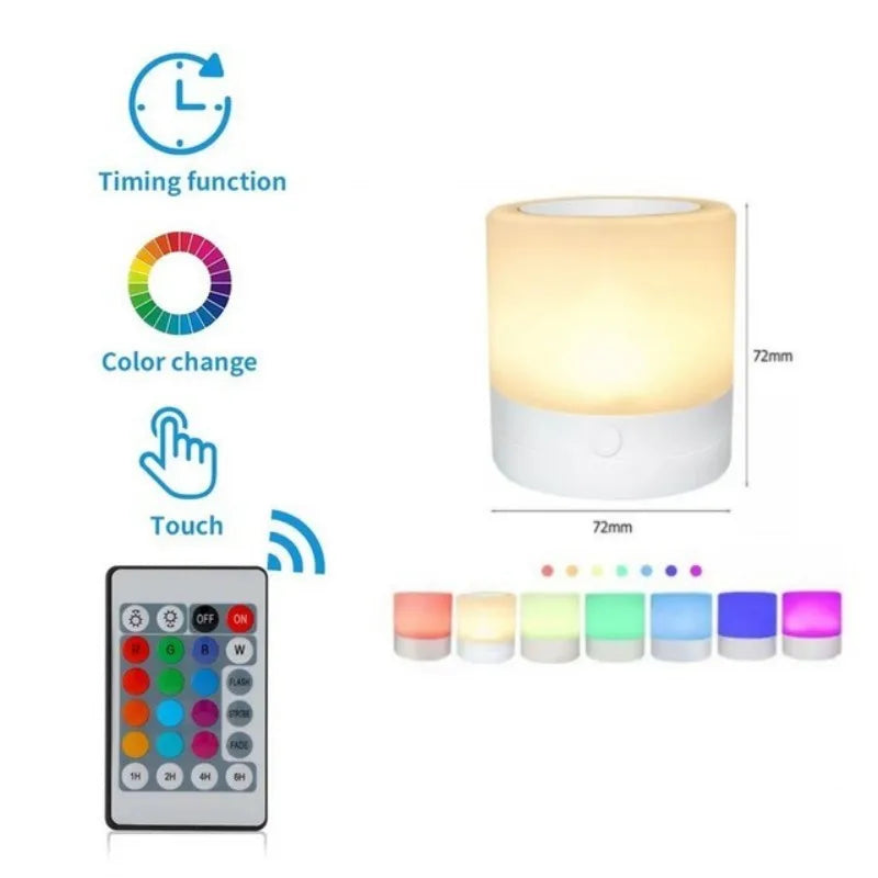 Dimmable 7-Color LED Touch Lamp