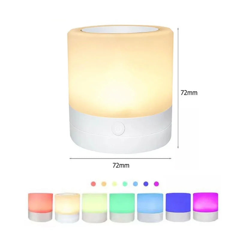 Dimmable 7-Color LED Touch Lamp