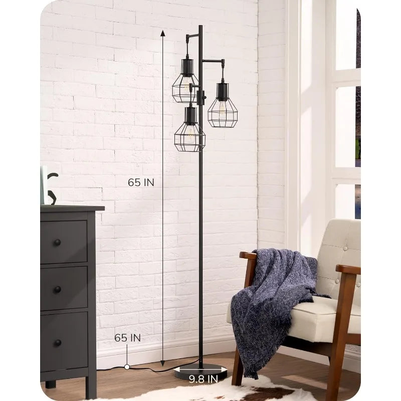 Dimmable Black Farmhouse Floor Lamp