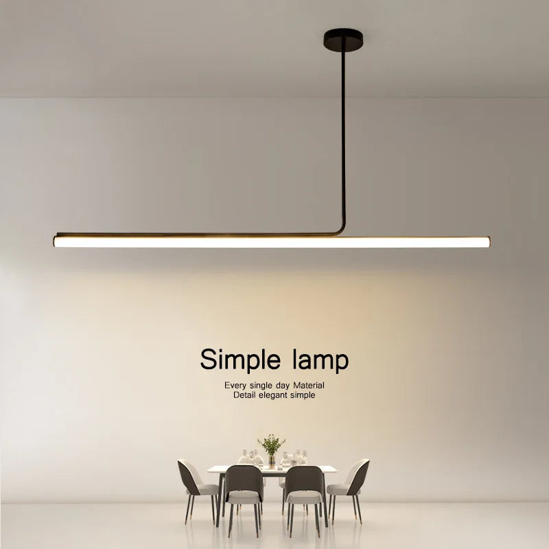 Dimmable Black Long Tube Chandelier