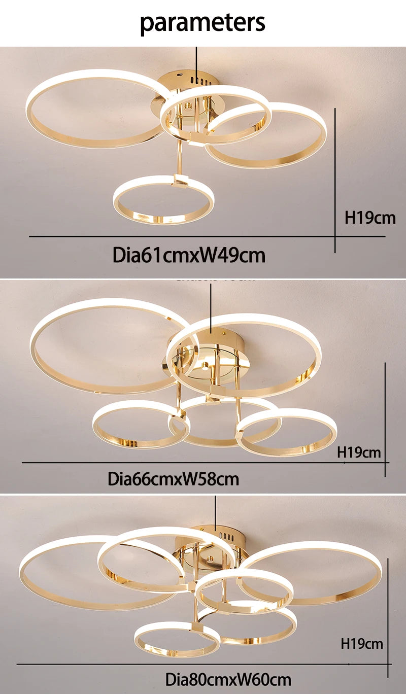 Dimmable Gold/Chrome LED Chandelier