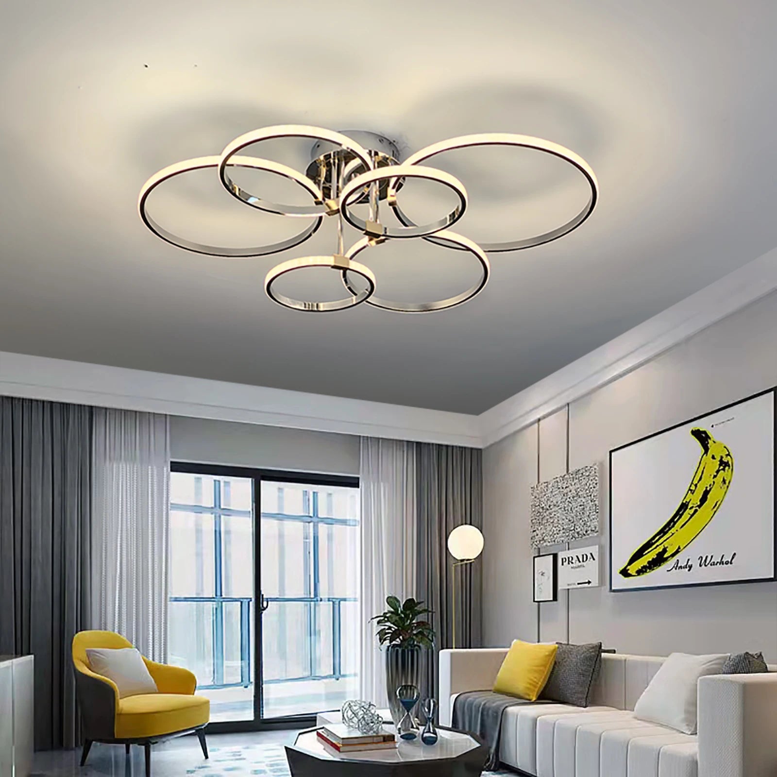 Dimmable Gold/Chrome LED Chandelier