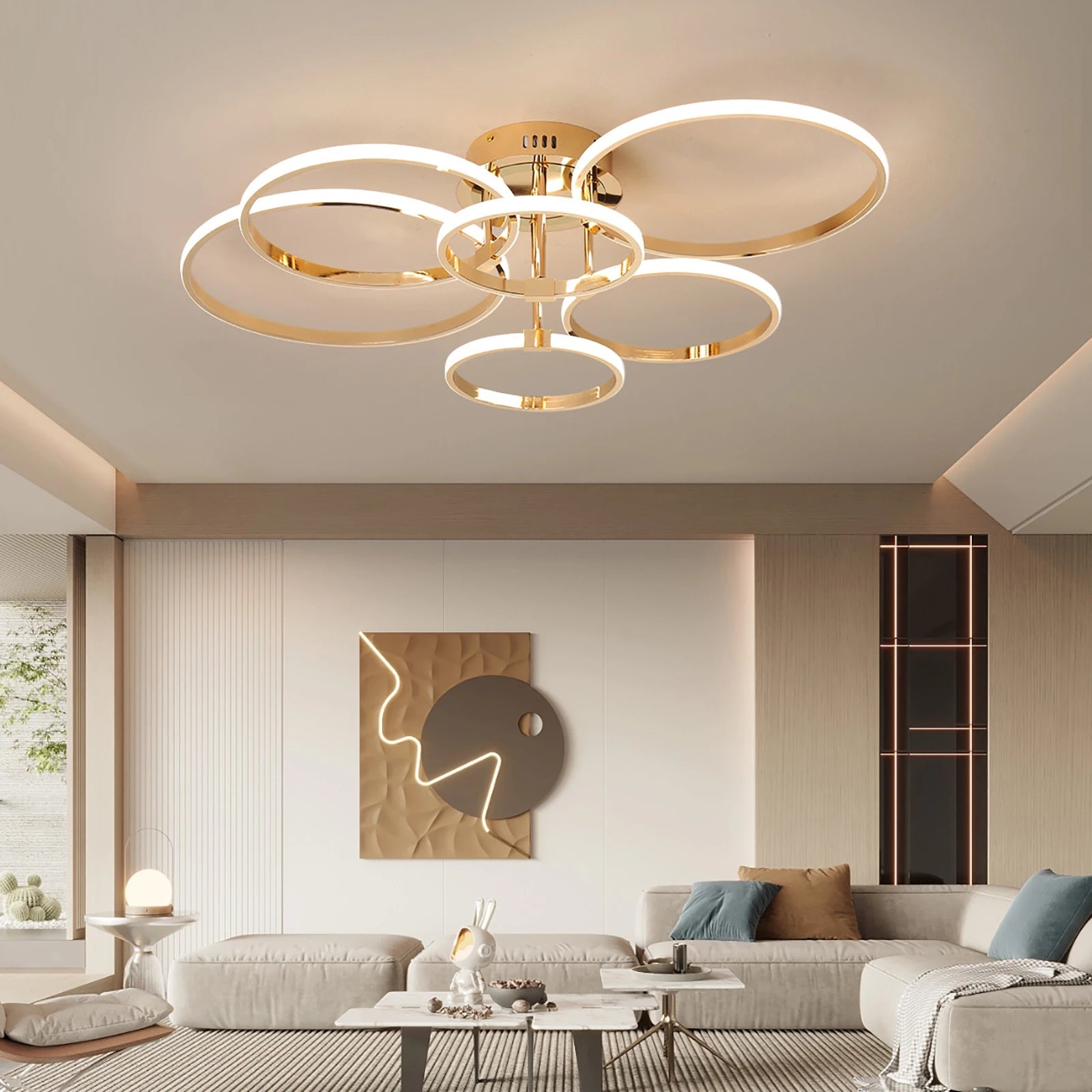 Dimmable Gold/Chrome LED Chandelier