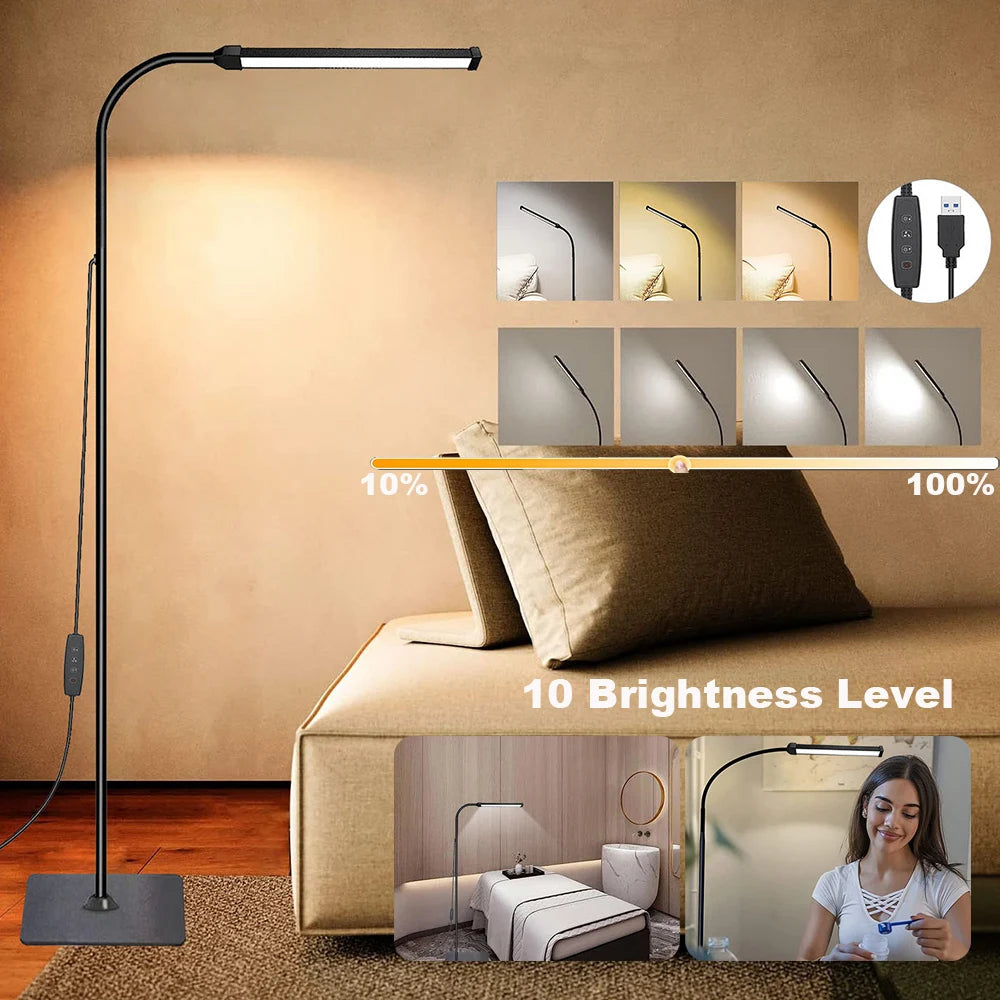 Dimmable Gooseneck LED Floor Lamp