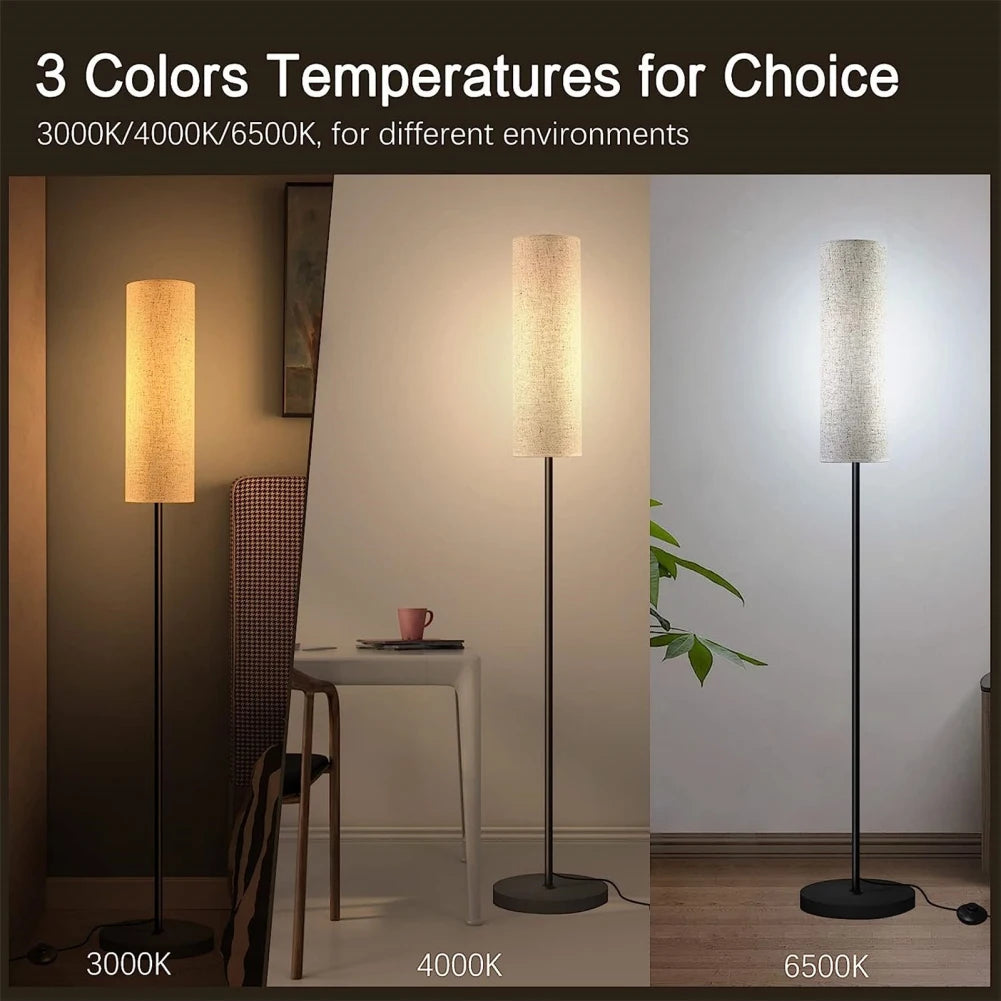 Dimmable LED Floor Lamp, Linen Shade