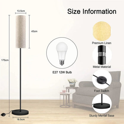 Dimmable LED Floor Lamp, Linen Shade