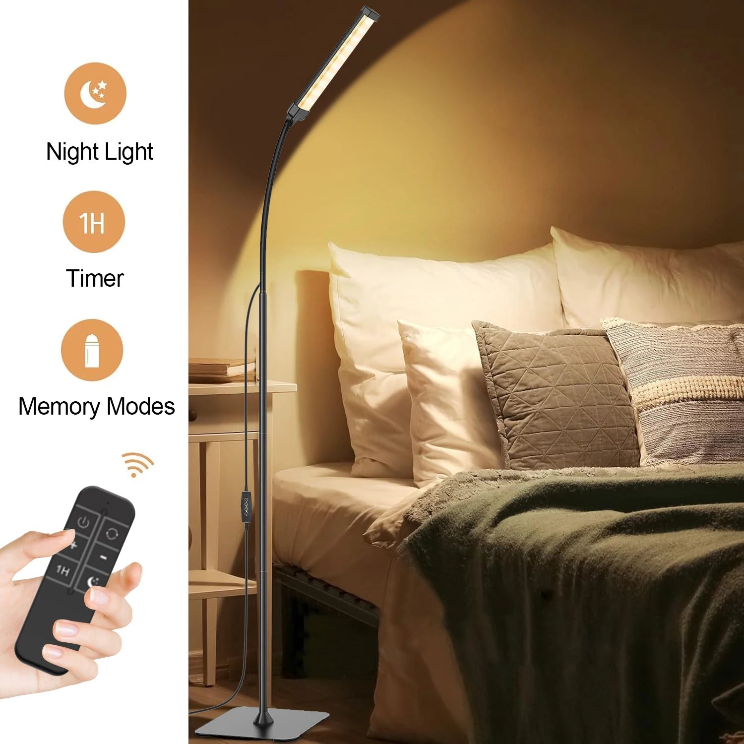 Dimmable LED Floor Lamp with Remote