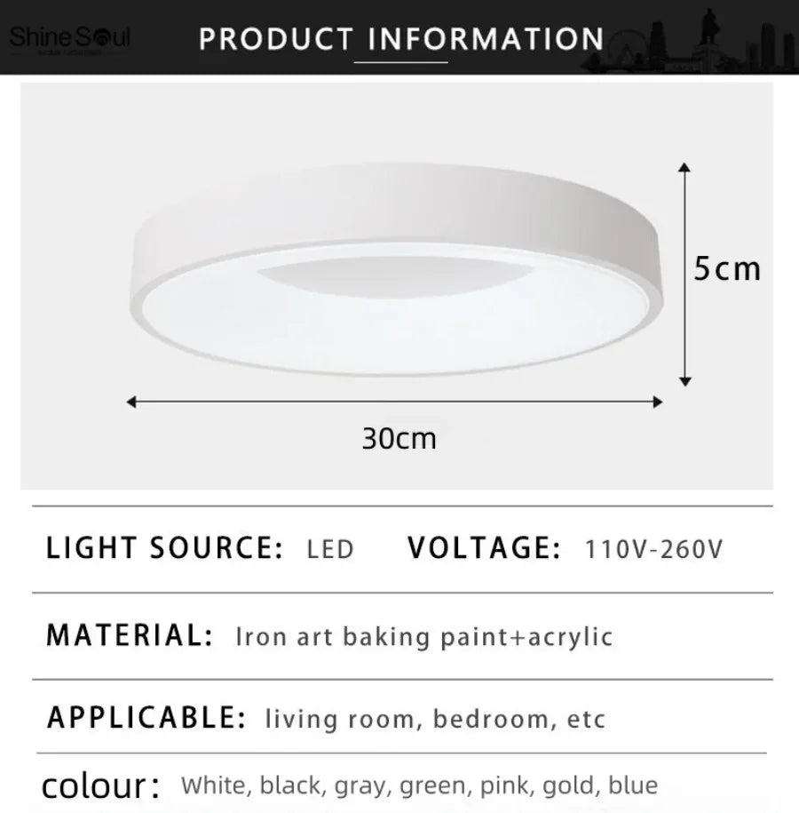 Dimmable Macaron LED Ceiling Light