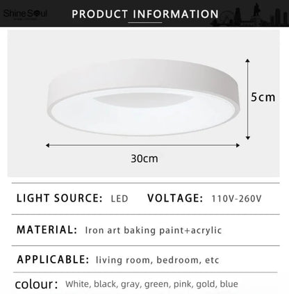 Dimmable Macaron LED Ceiling Light