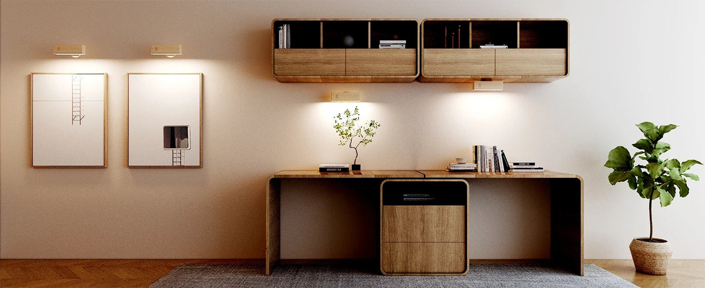 Dimmable Magnetic Wood Wall Lamp