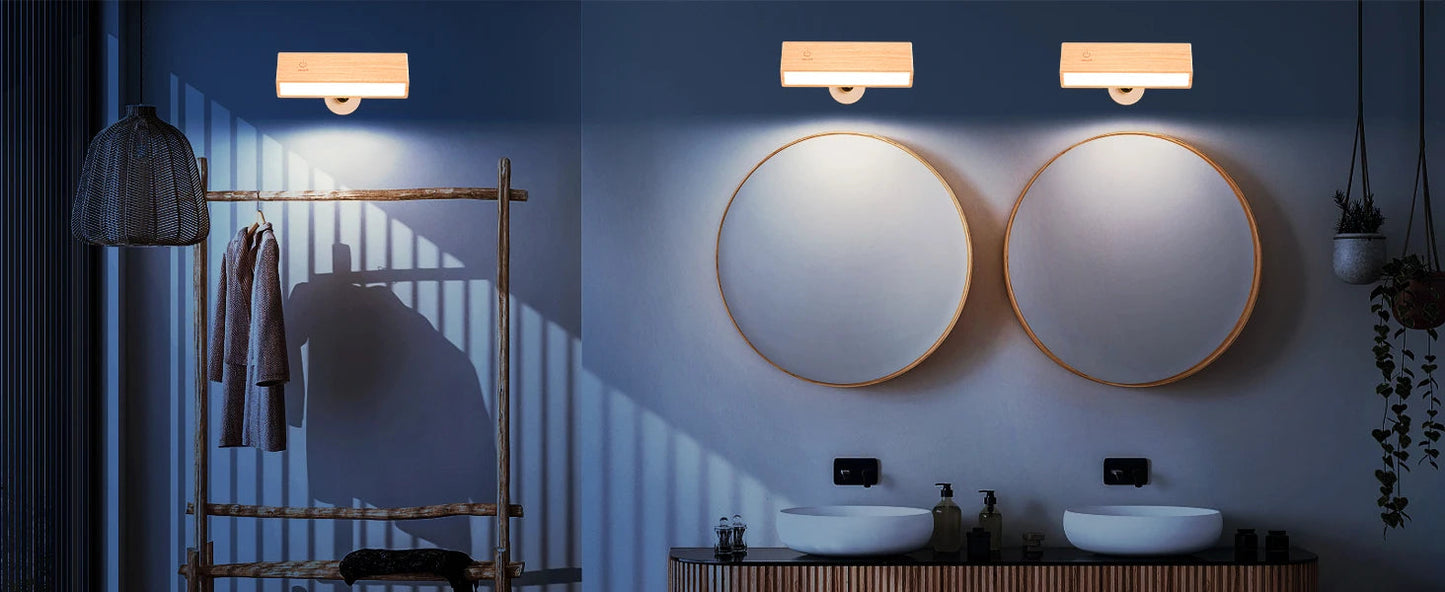 Dimmable Magnetic Wood Wall Lamp