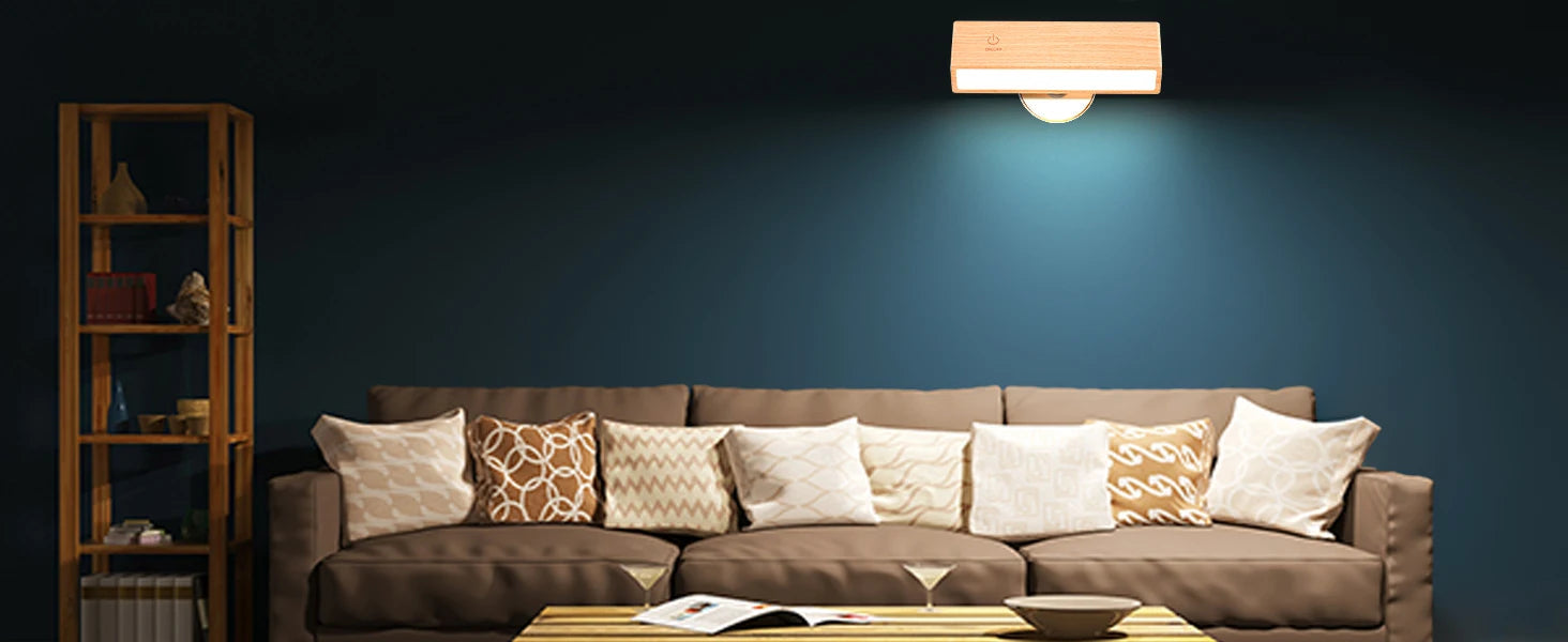 Dimmable Magnetic Wood Wall Lamp