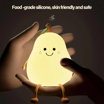 Dimmable Silicone Pear Night Light