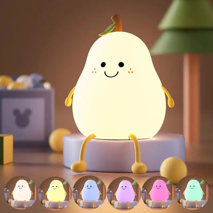 Dimmable Silicone Pear Night Light